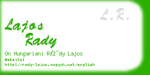 lajos rady business card